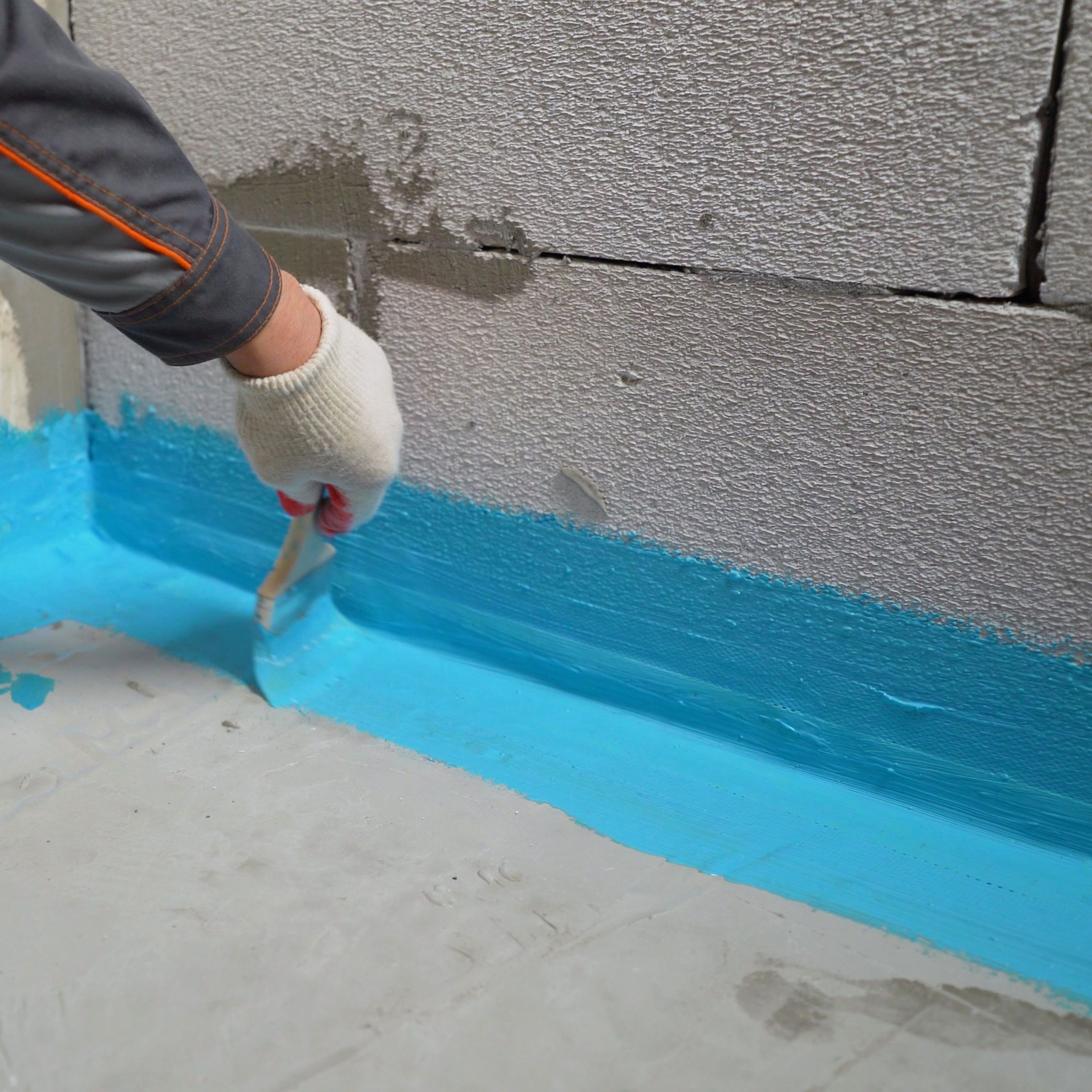 liquid waterproofing a floor joint