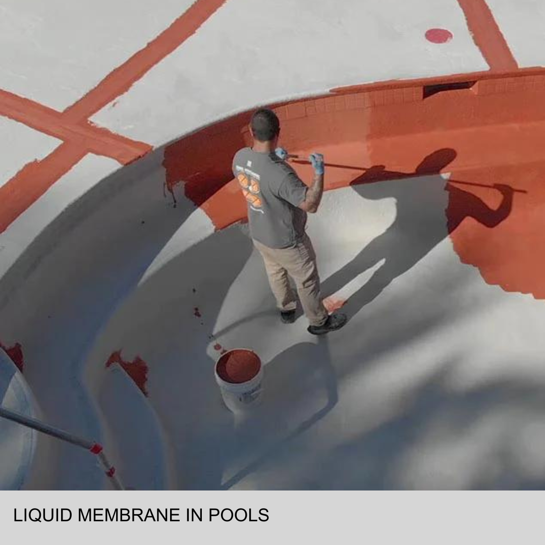 SEMCO liquid waterproofing membrane in pool